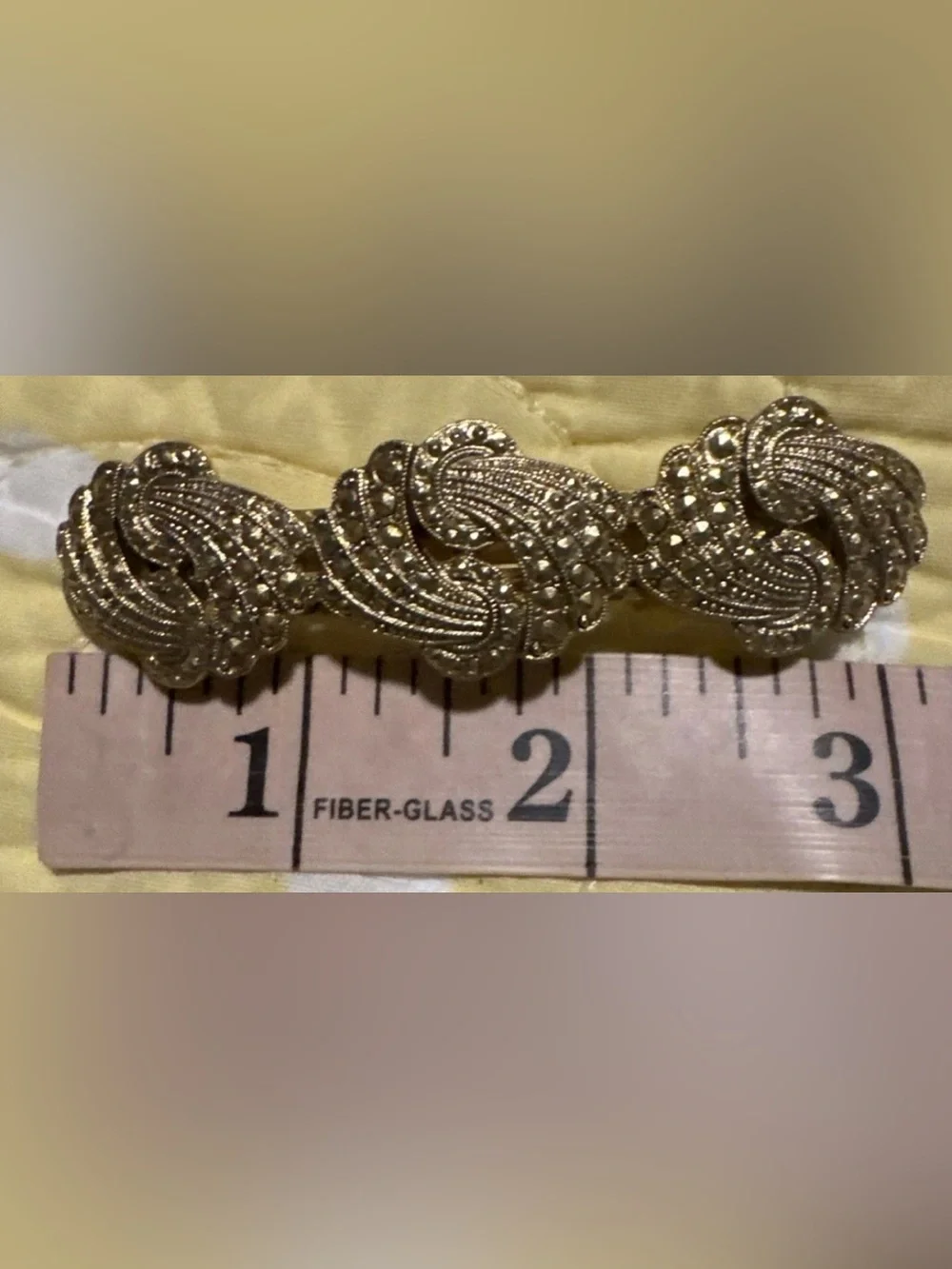 Vintage Gold-Tone Filigree Hair Barrette Clip -France
